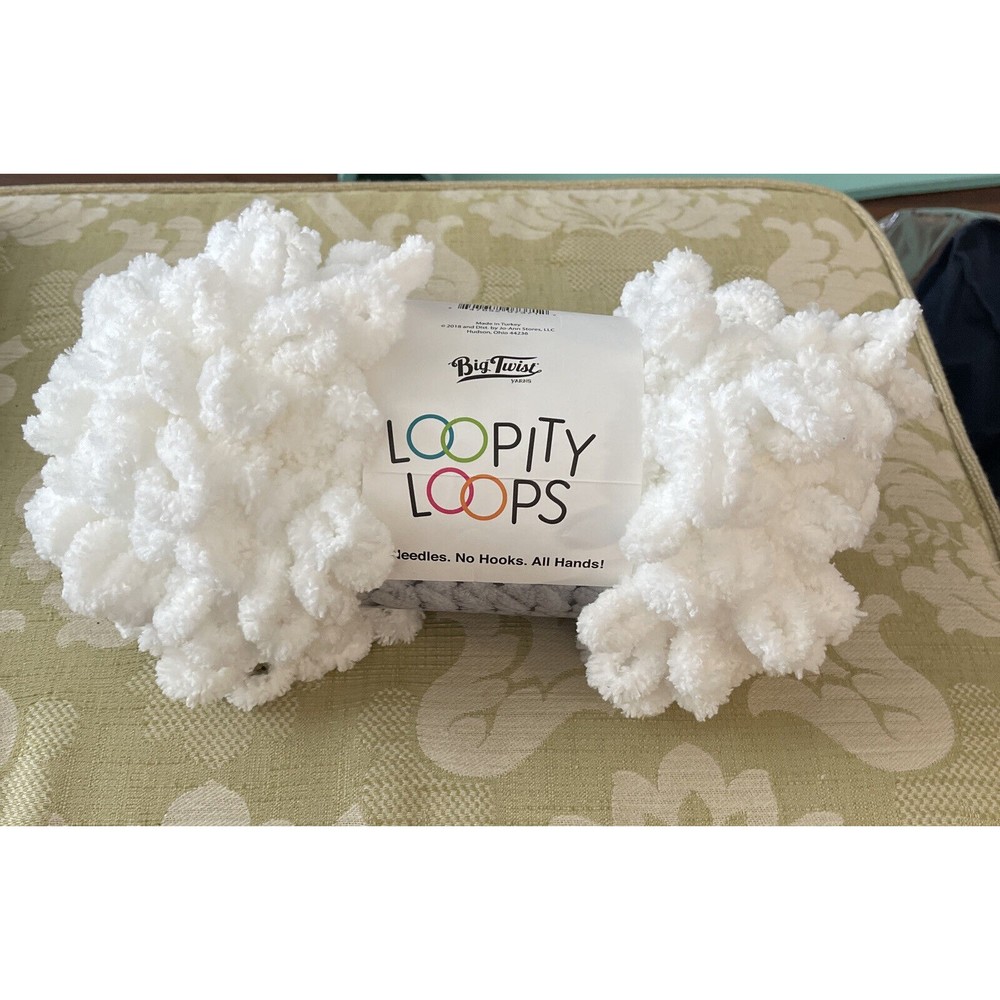 Big Twist Loopity Loops Finger Knit Loop Yarn New Skein White